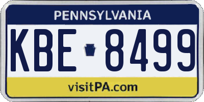 PA license plate KBE8499