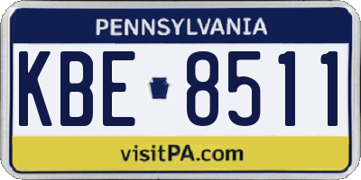 PA license plate KBE8511