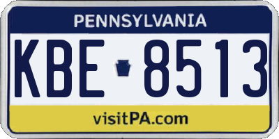 PA license plate KBE8513