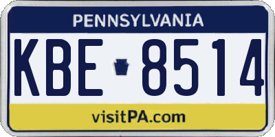 PA license plate KBE8514