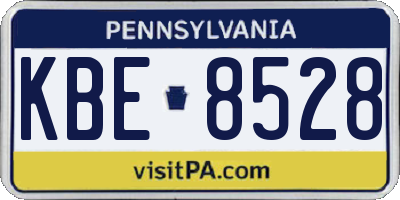 PA license plate KBE8528