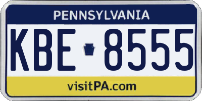 PA license plate KBE8555