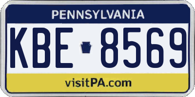 PA license plate KBE8569