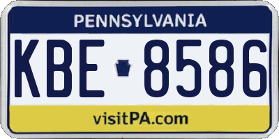 PA license plate KBE8586