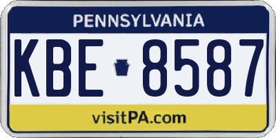 PA license plate KBE8587