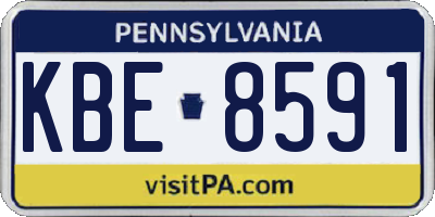 PA license plate KBE8591