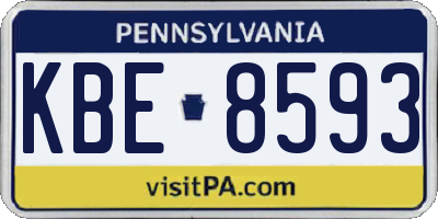 PA license plate KBE8593