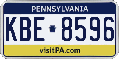 PA license plate KBE8596