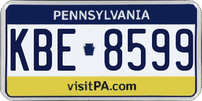 PA license plate KBE8599