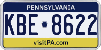 PA license plate KBE8622