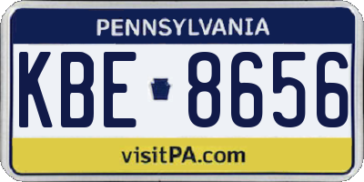 PA license plate KBE8656