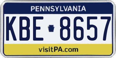PA license plate KBE8657