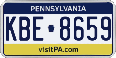 PA license plate KBE8659