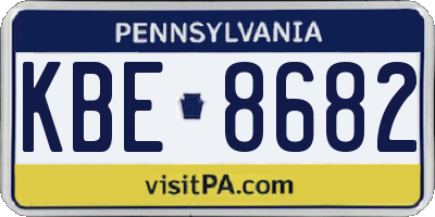 PA license plate KBE8682