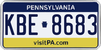 PA license plate KBE8683