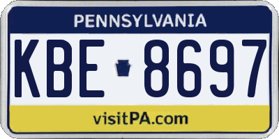 PA license plate KBE8697