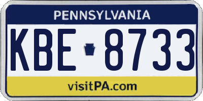 PA license plate KBE8733