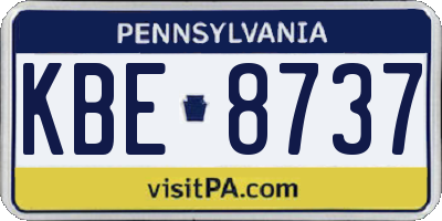 PA license plate KBE8737