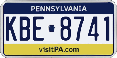 PA license plate KBE8741