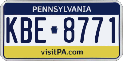PA license plate KBE8771