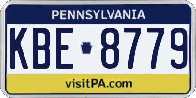 PA license plate KBE8779