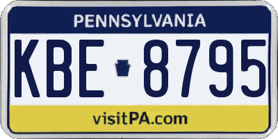 PA license plate KBE8795
