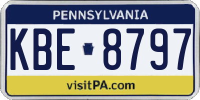 PA license plate KBE8797