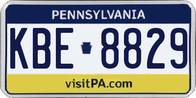 PA license plate KBE8829