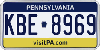 PA license plate KBE8969
