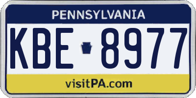 PA license plate KBE8977