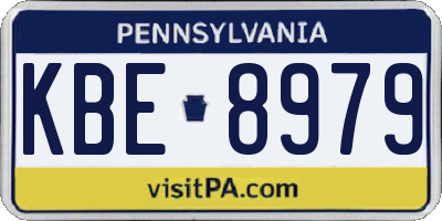 PA license plate KBE8979