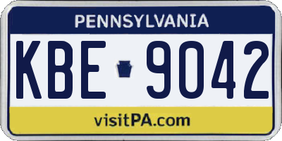 PA license plate KBE9042