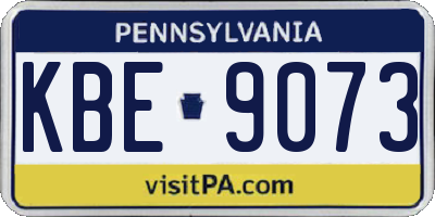 PA license plate KBE9073