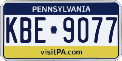 PA license plate KBE9077