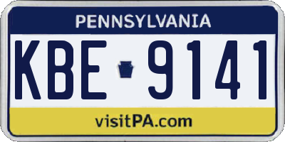 PA license plate KBE9141