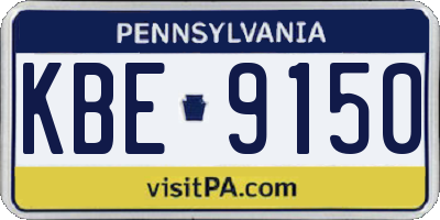 PA license plate KBE9150