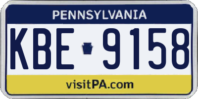 PA license plate KBE9158