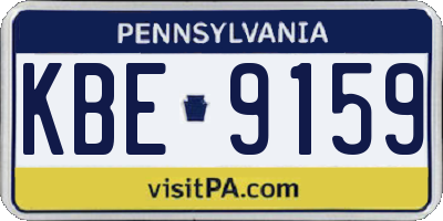PA license plate KBE9159