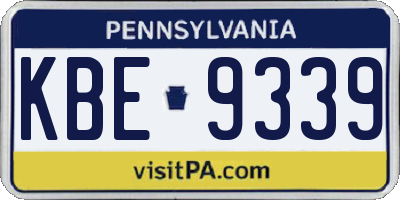 PA license plate KBE9339