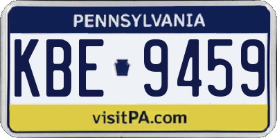 PA license plate KBE9459