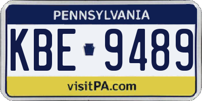 PA license plate KBE9489