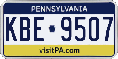 PA license plate KBE9507