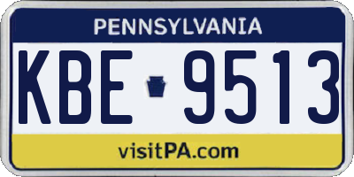 PA license plate KBE9513