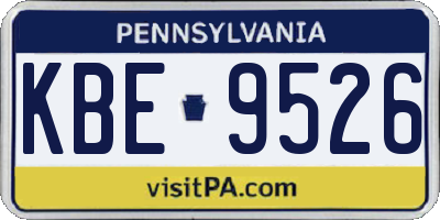 PA license plate KBE9526
