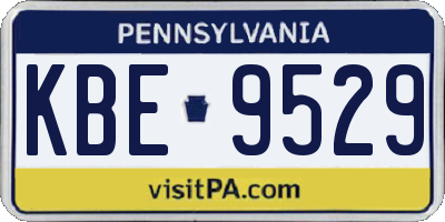 PA license plate KBE9529