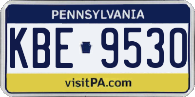 PA license plate KBE9530