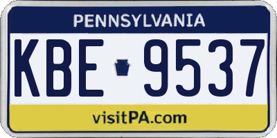 PA license plate KBE9537