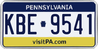 PA license plate KBE9541