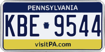 PA license plate KBE9544