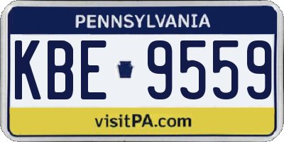 PA license plate KBE9559